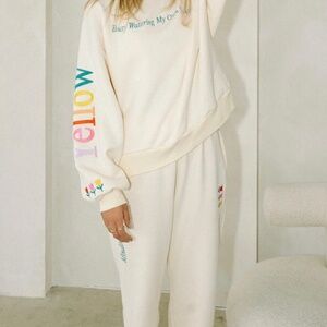 Yellow The Label Watering My Own Grass Sweatpants *NWOT*